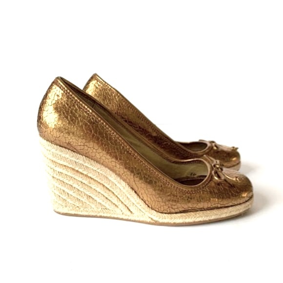COACH METALLIC ESPADRILLE BRONZE LEATHER - Picture 5 of 11